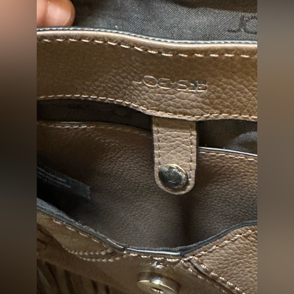 JOE'S Leather Haywood Purse Crossbody Fringe Small Handbag Western Brown Hobo - Picture 8 of 14